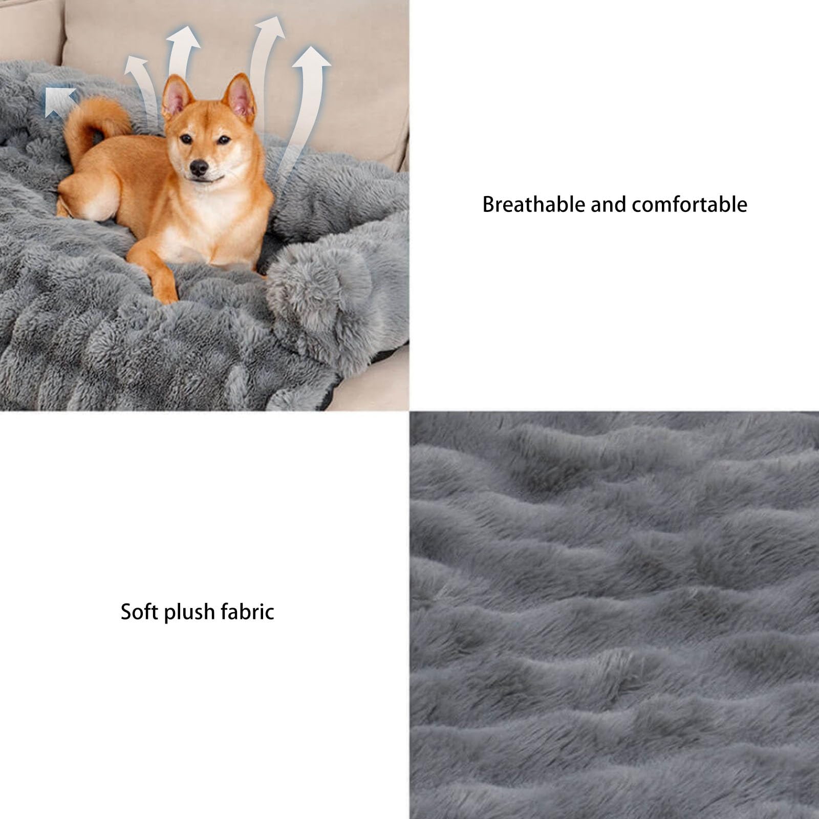Hundebett Sofa, Sofaschutz Hund Waschbare Hundedecke Sofa Antifouling Hundedecke Sofaschutz Hundebett Couch Hunde rutschfestes für Bett/Sofa/Auto(Grau,L)