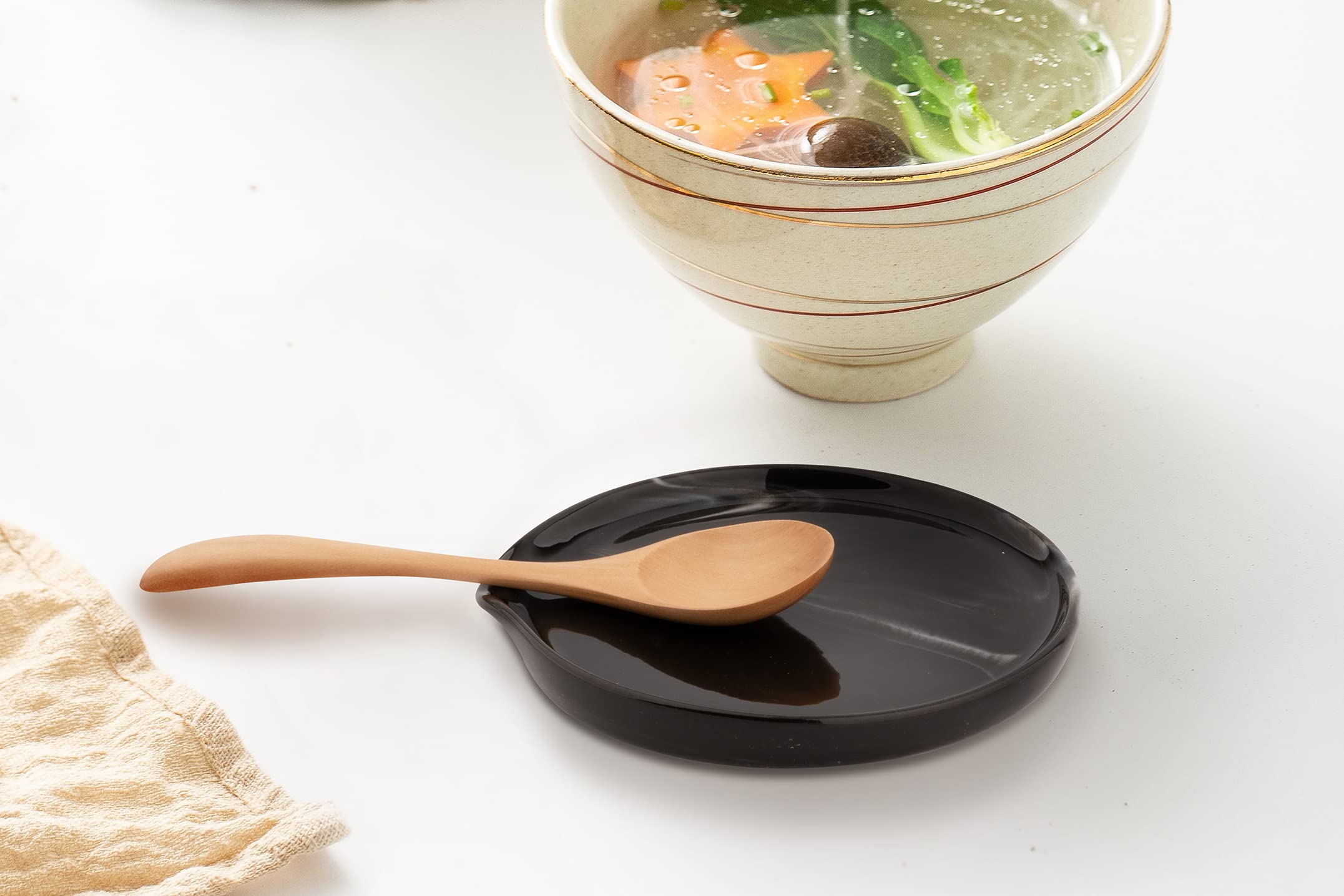 Podpórka na łyżki, ceramiczna podpórka na łyżkę do blatu kuchennego nadaje się do mycia w zmywarce, marmurowy dekoracyjny uchwyt na łyżkę do kuchni, 14 cm
