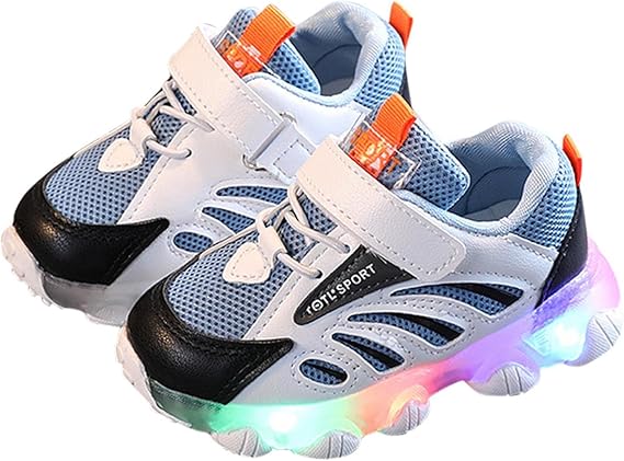 Amazon Co Jp ベビー 靴 子供スニーカー 光る キッズ メッシュランニングシューズ 超可愛い Yolaird スポーツシューズ 運動靴 子供用 カジュアル シューズ 女の子 男の子 軽量 通気 防滑おしゃれ こどもの日 通園 通学 運動会 安い幼児用ソフトソールシューズ ブルー2
