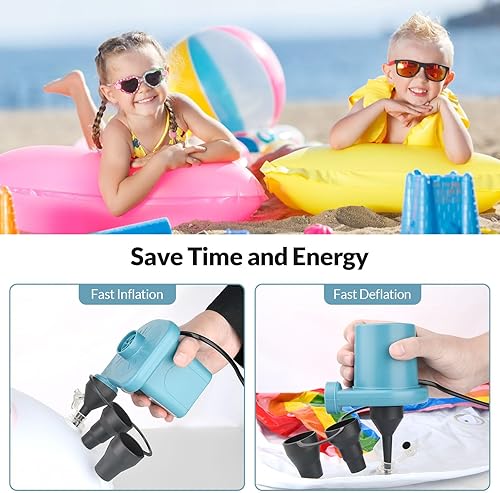 Miniatura 9 de Bestrip Electric Air Pump, Air Pump for Inflatables Air Mattress Couch Pool FloatsInflatables Boat Raft Toys, ACDC Pump