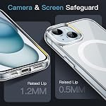 JETech Boîtier magnétique pour iPhone 15, Compatibilité avec MagSafe, Couverture de bumper de téléphone antichoc, résistant aux rayures, effacer le dos