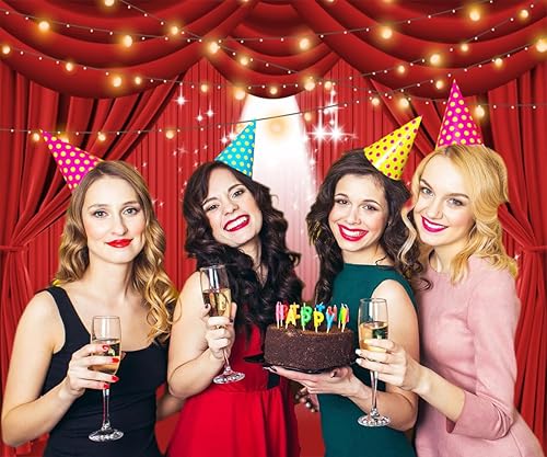 Miniatura 3 de Caaerttply Telón de fondo rojo para escenario, telón de fondo de teatro para fotografía, 10 x 8 pies, telón de fondo de teatro, espectáculo