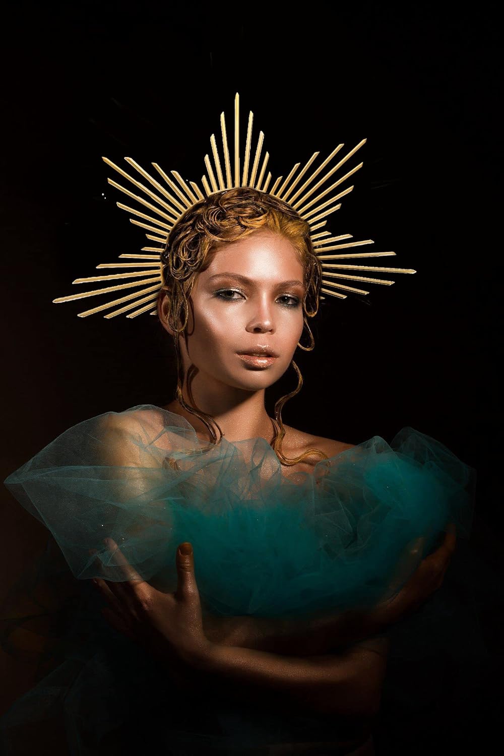 Women’s Mary Halo Crown Zip Tie Spiked Halo Crown Headpiece Goddess for Halloween - Image 4