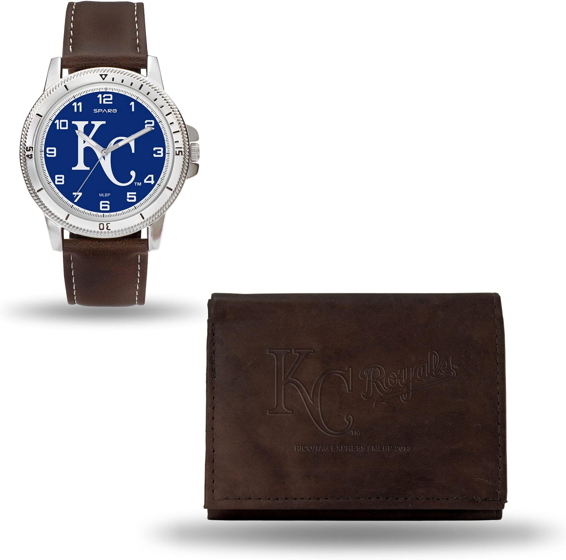 Rico Industries MLB Men's Watch and Wallet Set (Brown)