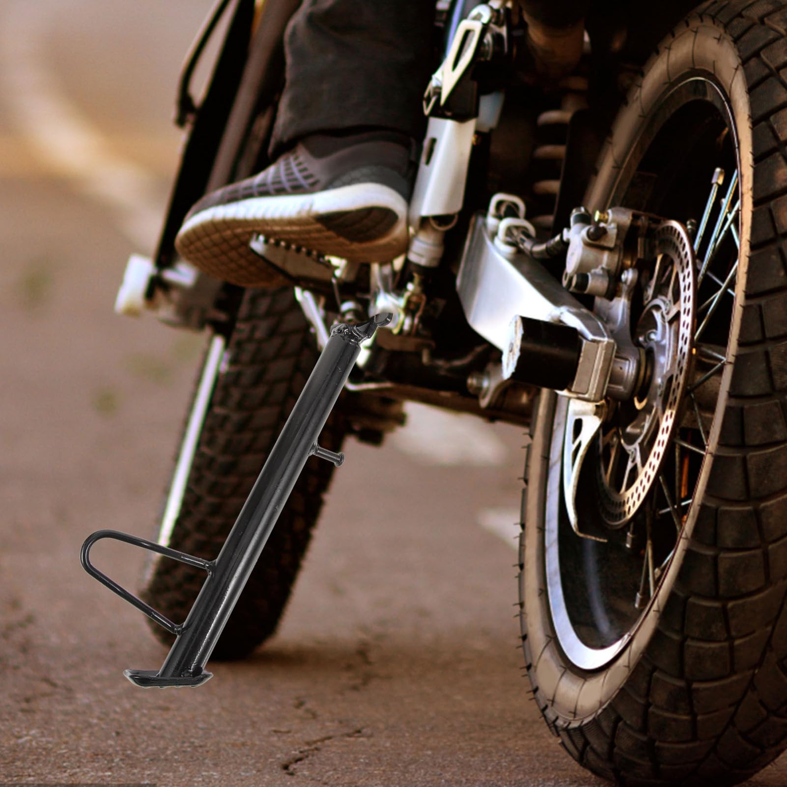 ibasenice Béquille Latérale de Moto Résistance à l'usure en Métal Stabilité Renforcée Remplacement pour Moto et Trottinette Électrique Usage Quotidien