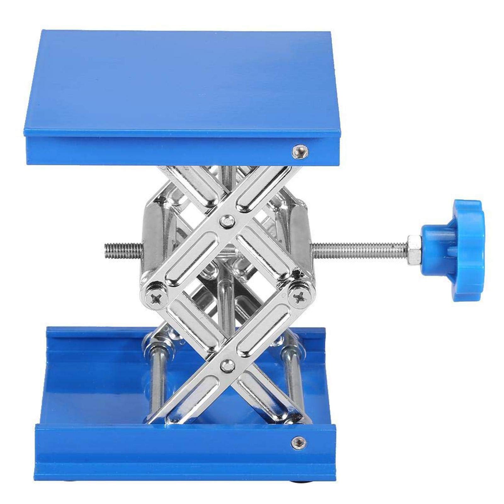 Scherenhubtisch, Laborlift-Hebeplattform, 100 * 100 mm 5 kg Maximallast Aluminiumoxid Labor-Lift-Hubplattformen Ständer Laborgestell