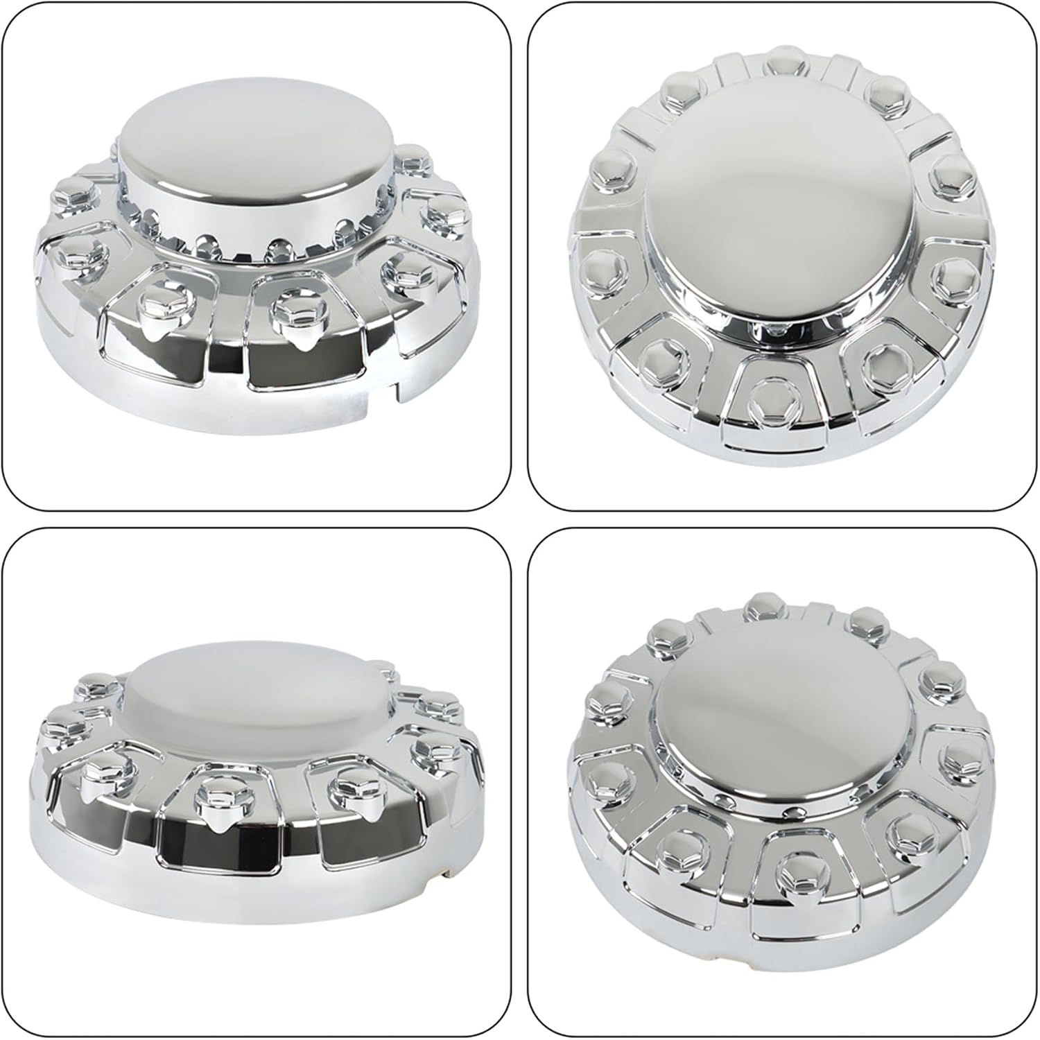 GXYWADY 4 PCS Chrome Wheel Center Hub Caps Two Rear and Two Front Replacement for Ram 4500 5500 2019 2020 2021 Replacement for 6PG03SZ0AB 6PG04SZ0AB