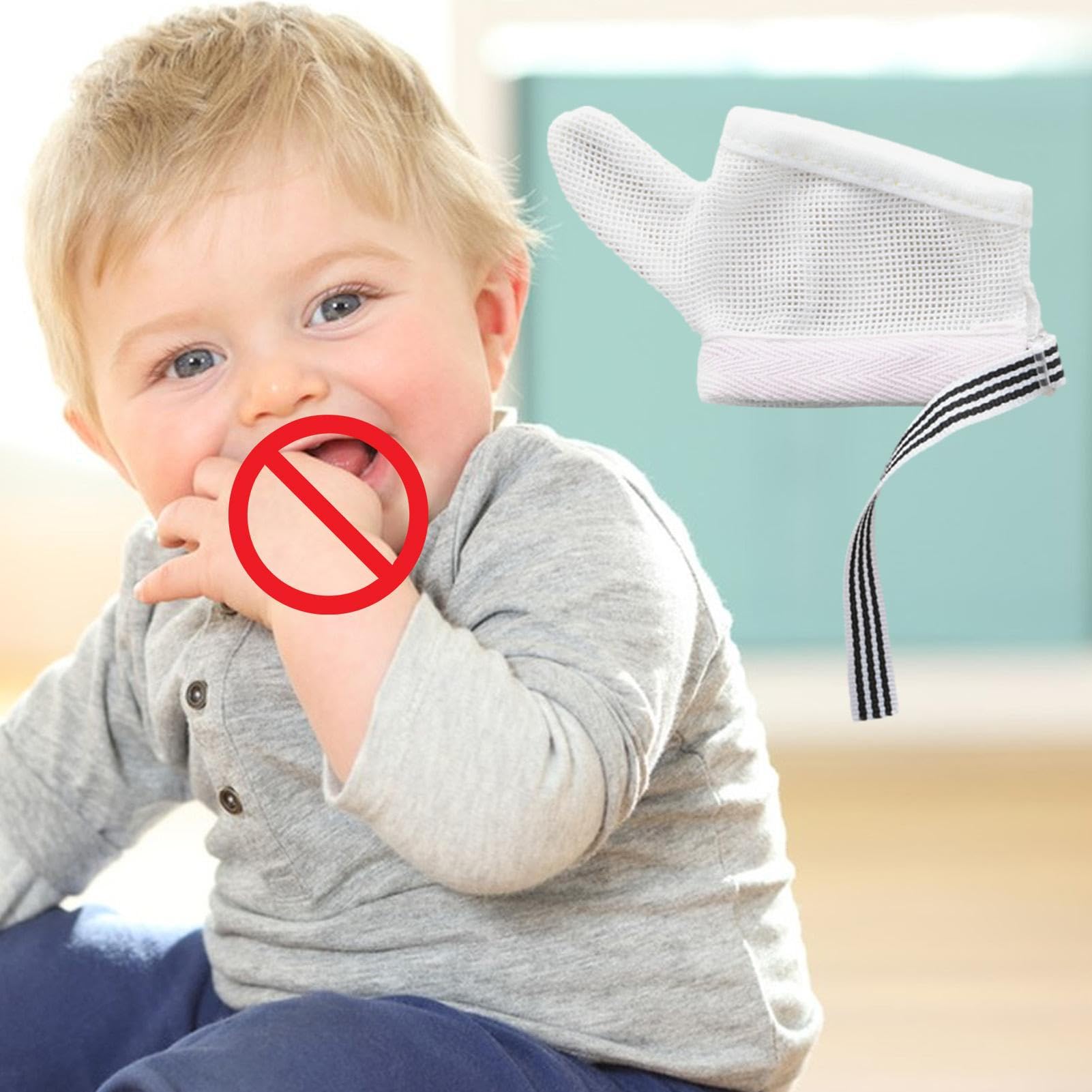 Handschuhe für Neugeborene, Daumenschutz, Baby-Mesh-Handschuhe, Baby-Fäustlinge, Schutzhandschuhe, Kinder-Fäustlinge, Baby-Hand-Fäustlinge, Baby-Handschuhe, Anti-Saug-Fäustlinge, Daumen, Baby-Stopp-Da Fashion