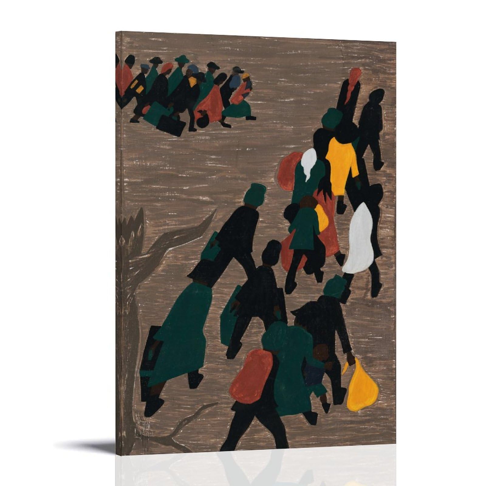 ZhuCaiRr Jacob Lawrence Painter Works (The Migration Gained in Momentum) Poster Wall Art Scroll Canvas Painting Picture Living Room Decor Home 08x12inch(20x30cm)