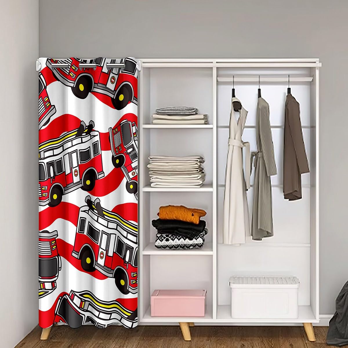 Fire Truck Door Curtain for Doorway Privacy 42