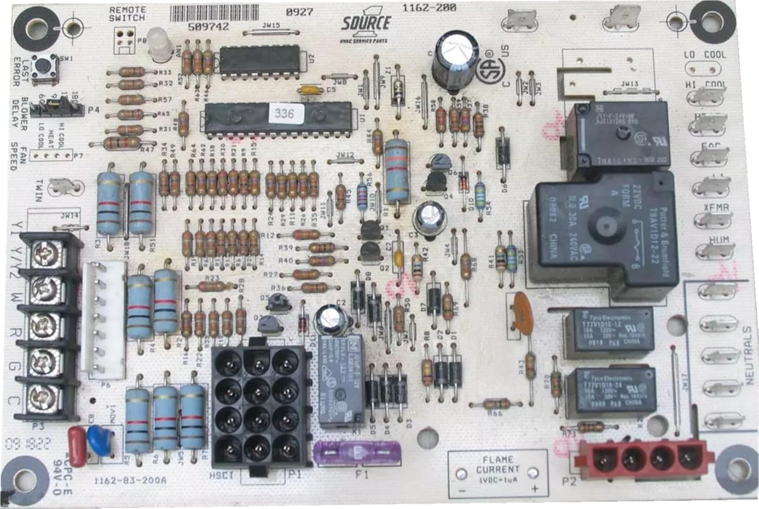 For 1162-200 Furnace Fan Control Circuit Board 509742 Replacement Part., Yellow