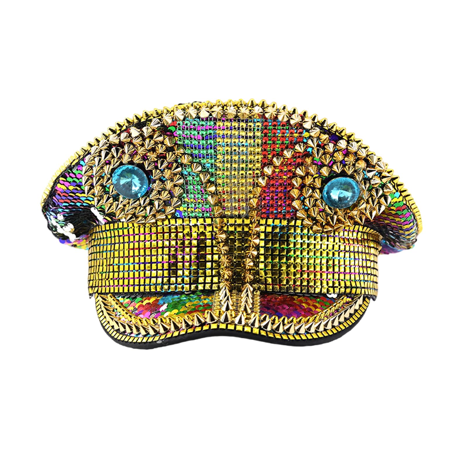 Bunte Strass-Mütze, modisch, Unisex, verstellbar, atmungsaktiv, Unisex, modisches Accessoire, Strassverzierung