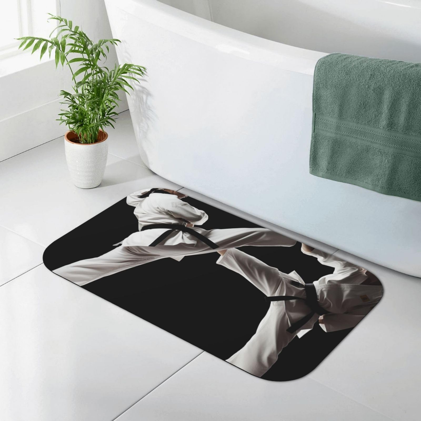 Tapis de bain taekwondo anti-glisse en diatomite contre les sols humides 80x50cm
