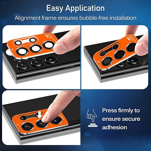 Miniatura 8 de ivoler Protector de lente de cámara para Samsung Galaxy S23 Ultra de 68 pulgadas 5G 2023 vidrio templado ultrafino con borde de aluminio protección