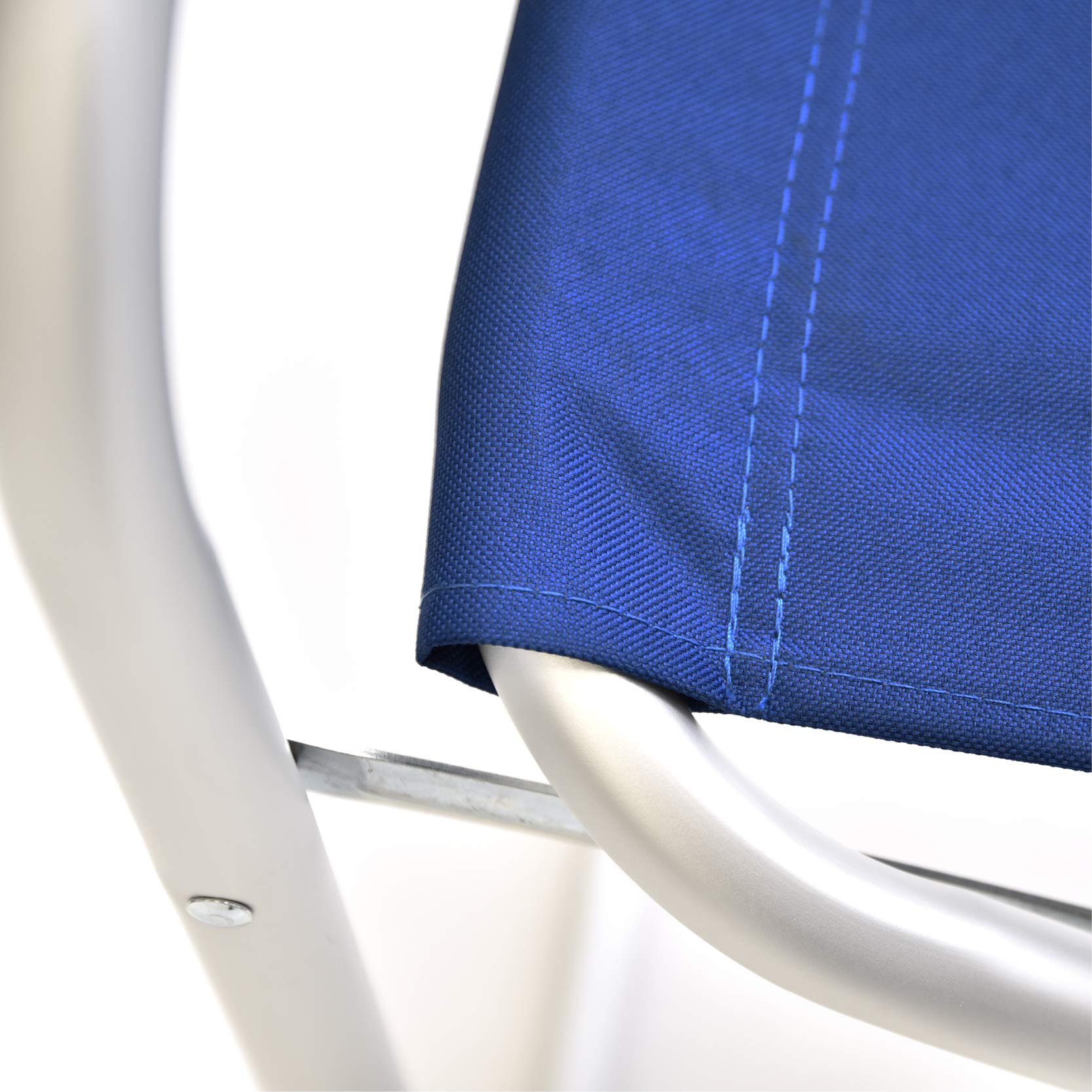 XONE Coppia POLTRONE Regista 56x47x78CM in Alluminio e 600D PVC | Sedie Regista con braccioli Foderati - 2 Pezzi - Colore Blu Leggera e maneggevole
