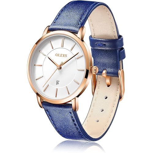 OLEVS Watches Waterproof Leather Watch Quartz Watches with Day Date,Gifts