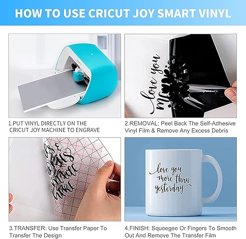 Miniatura 5 de Vinilo inteligente permanente para Cricut Joy, 36 hojas (5.5 x 12 pulgadas), vinilo adhesivo para manualidades, paquete de vinilo de 15 colores para