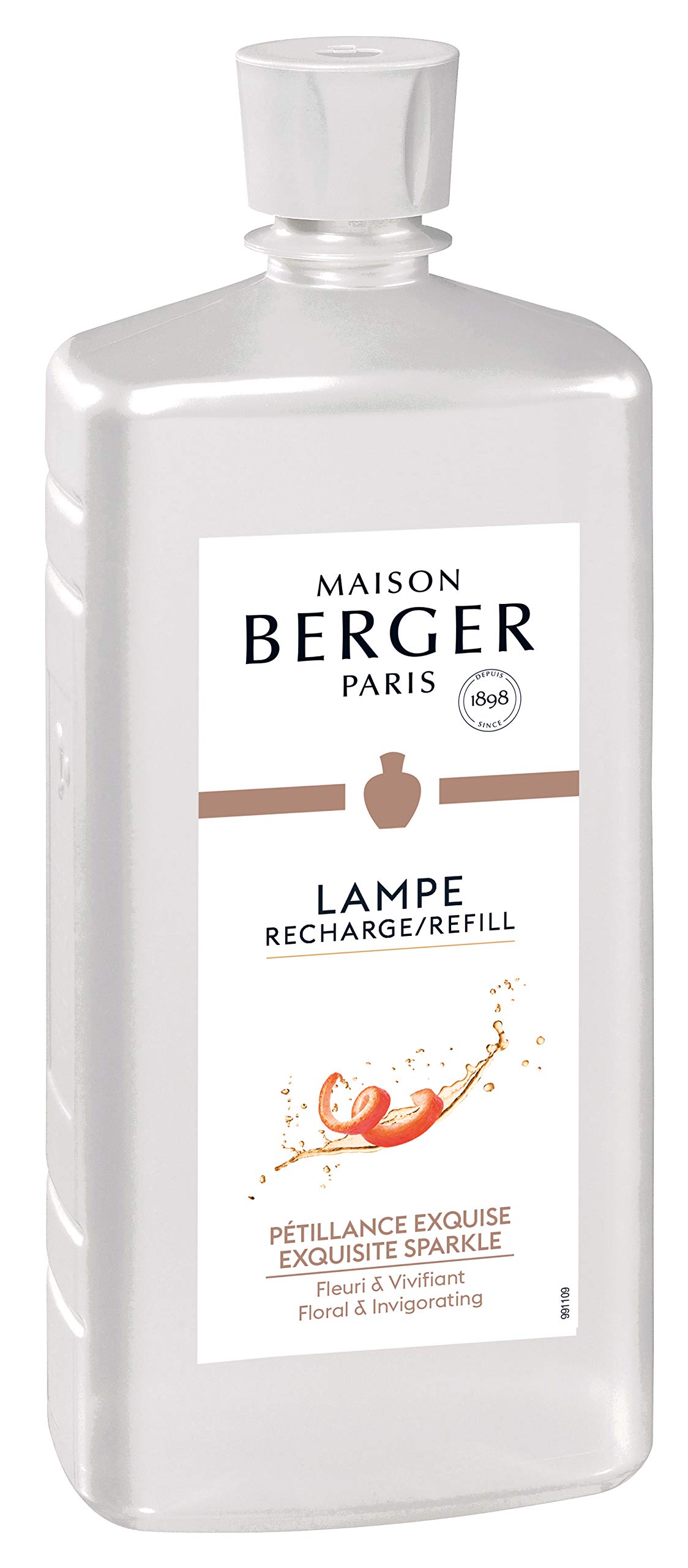 Maison Berger – Ricarica Lampe Berger Pétillance Exquise 500 ml – Patchouli, Rosa, Mughetto – Profumo legnoso, floreale, fruttato, muschiato – Anti-odori – Fabbricato in Francia