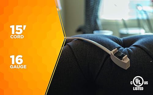 Miniatura 7 de Philips Enchufe a tierra con cable trenzado, 6 pies, cable de extensión interior blanco y Woods de 359 W con interruptor remoto de encendidoapagado