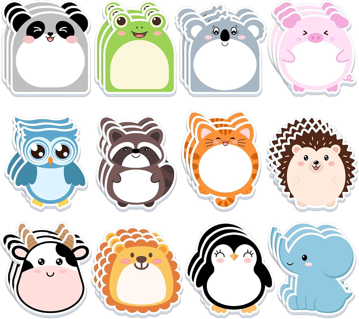 Paquete de 36 Lindas Notas Adhesivas 720 Hojas Bloc de Notas Adhesivas de Dibujos Animados Forma de Animales Coloridos Blocs de Notas de Escritura Autoadhesivas Marcador de Página para Suministros de Oficina Escolar Regalo Pequeño Favor de Fiesta de Regreso a la Escuela (Animal)