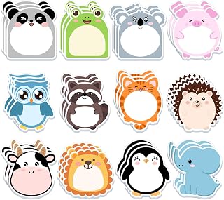 36 Pack Cute Sticky Notes 720 Sheets Cartoon Sticky Notepad Colorful Animals Shape Self-Sticky Writing Memo Pads Page Marker for School Office Supplies Small Gift Back to School Party Favor (Animal)