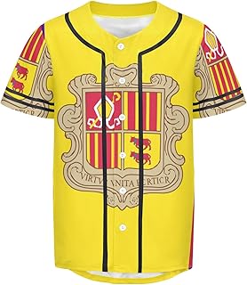 Andorra Flag Mens Baseball Button Down Jersey Hipster Hip Hop T Shirts