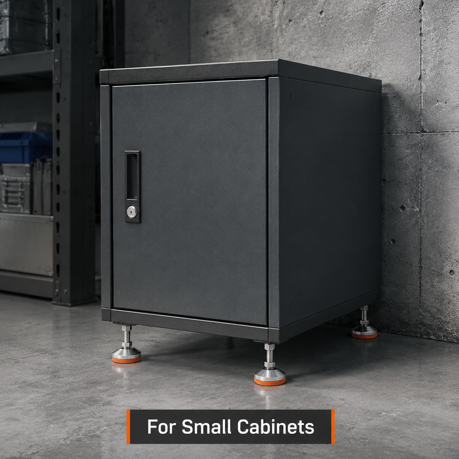 Piedini regolabili per livellamento tavolo, M12, resistenti, estensori per gambe del tavolo, livellatori industriali a vite per banco da lavoro e magazzini (D60 x M12 x 100), arancione