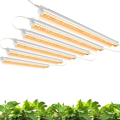 Monios-L T8 LED luz de crecimiento con reflectores, tira de luz de alta salida para cultivar plantas, reemplazo de luz solar de espectro completo