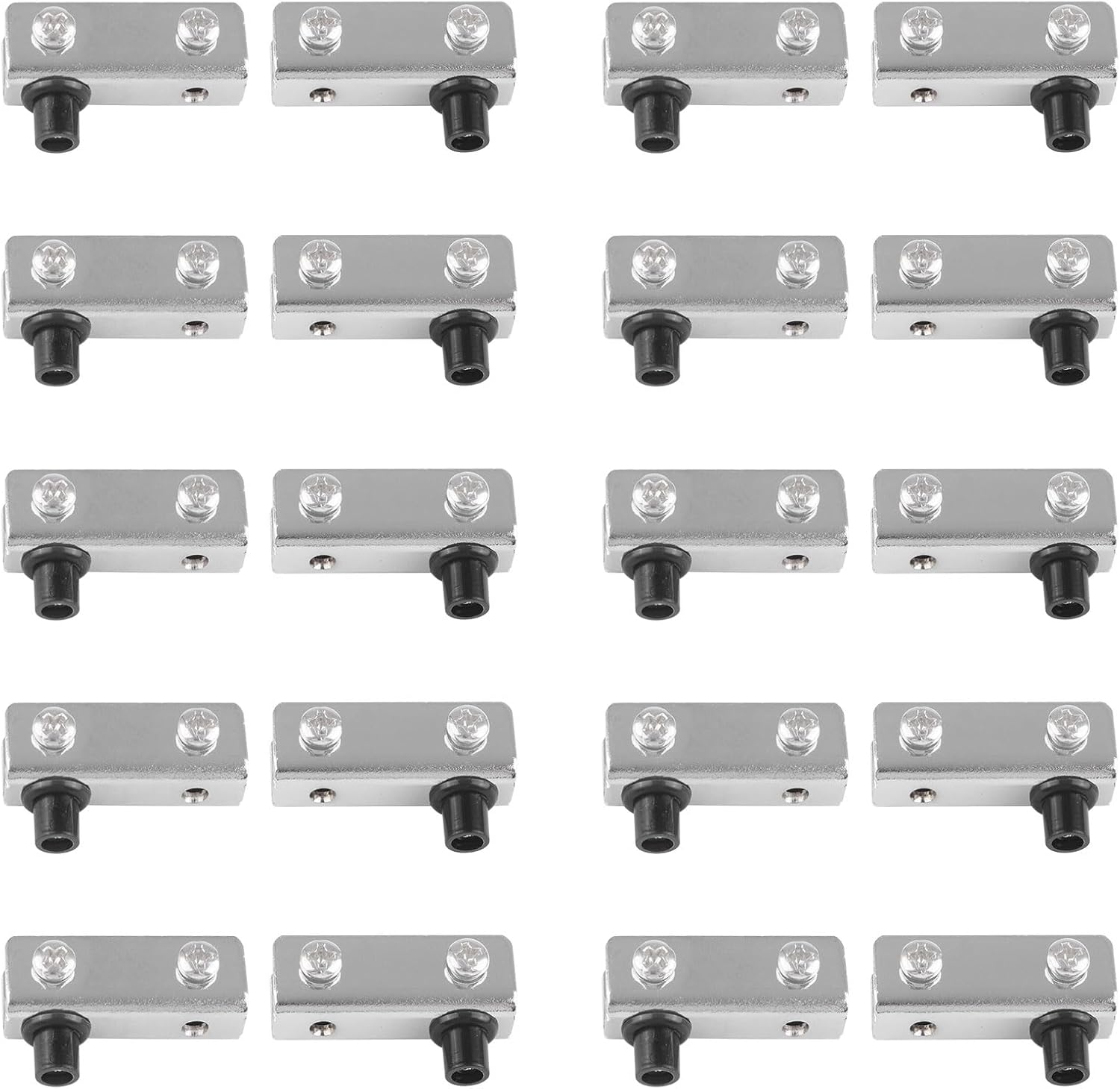 20 Pairs/40Pcs Glass Door Pivot Hinges Frameless Glass Clips Adjustable Cabinet Door Clamp Hinge Fits 4-6mm Free Swinging Glass (Silver)