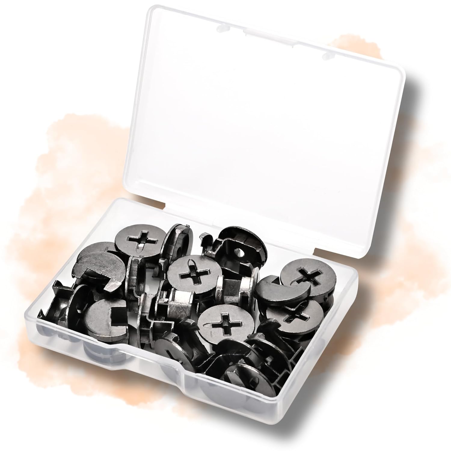 Cam Locks for Furniture Eccentric Wheels 12x12.4 mm 20Pcs, Black Furniture Cam Lock Fasteners Compitable with IKEA Hardware Parts, Multi-Size Repair Spare Parts Nut & Bolt Assortment Sets