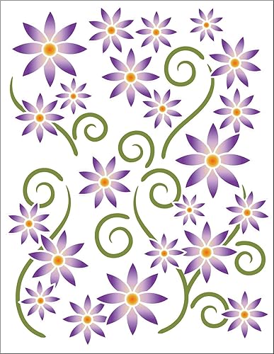 Urban Elementz Tatuaje Elementz Calcomanía Asters Violeta (Impreso En Transparente)