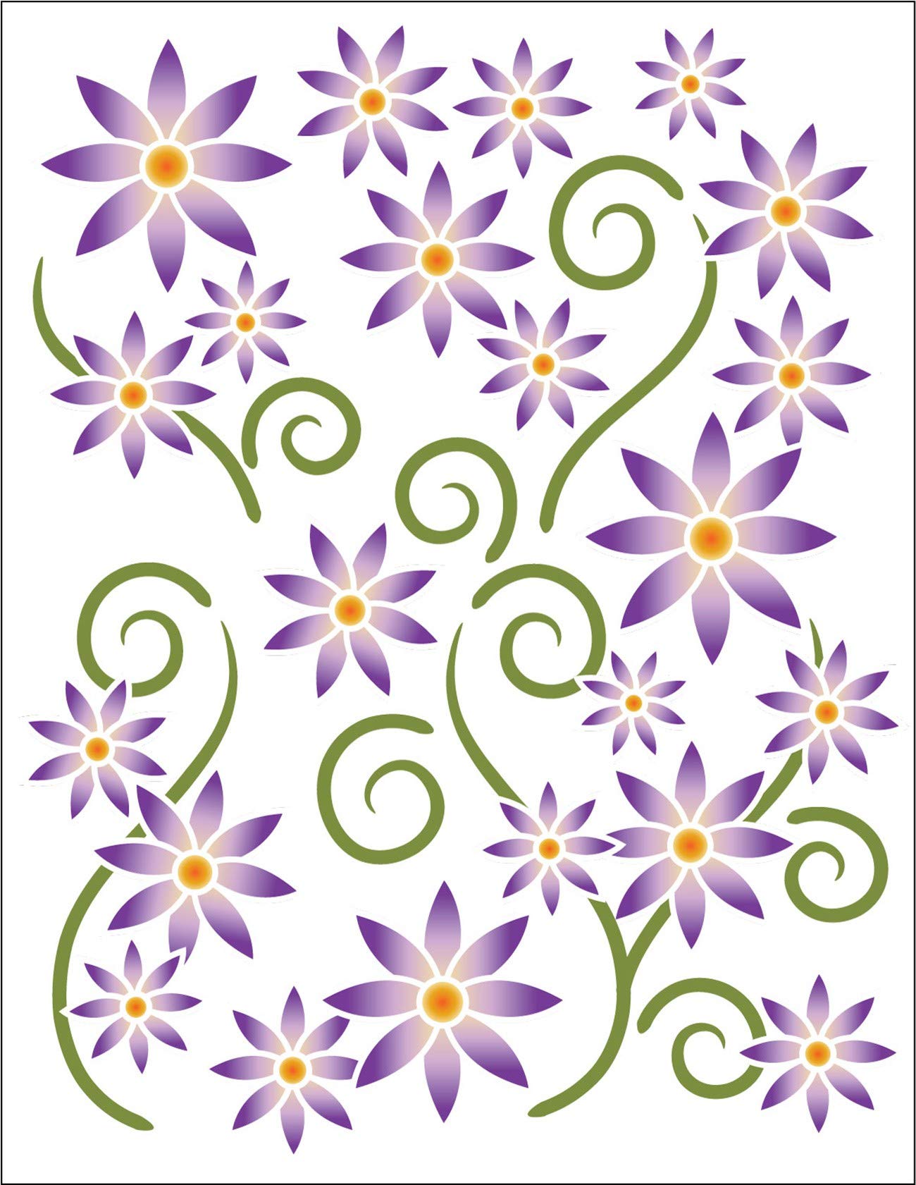 Urban ElementzTattoo Elementz Decal Asters Violet (Printed On Clear)
