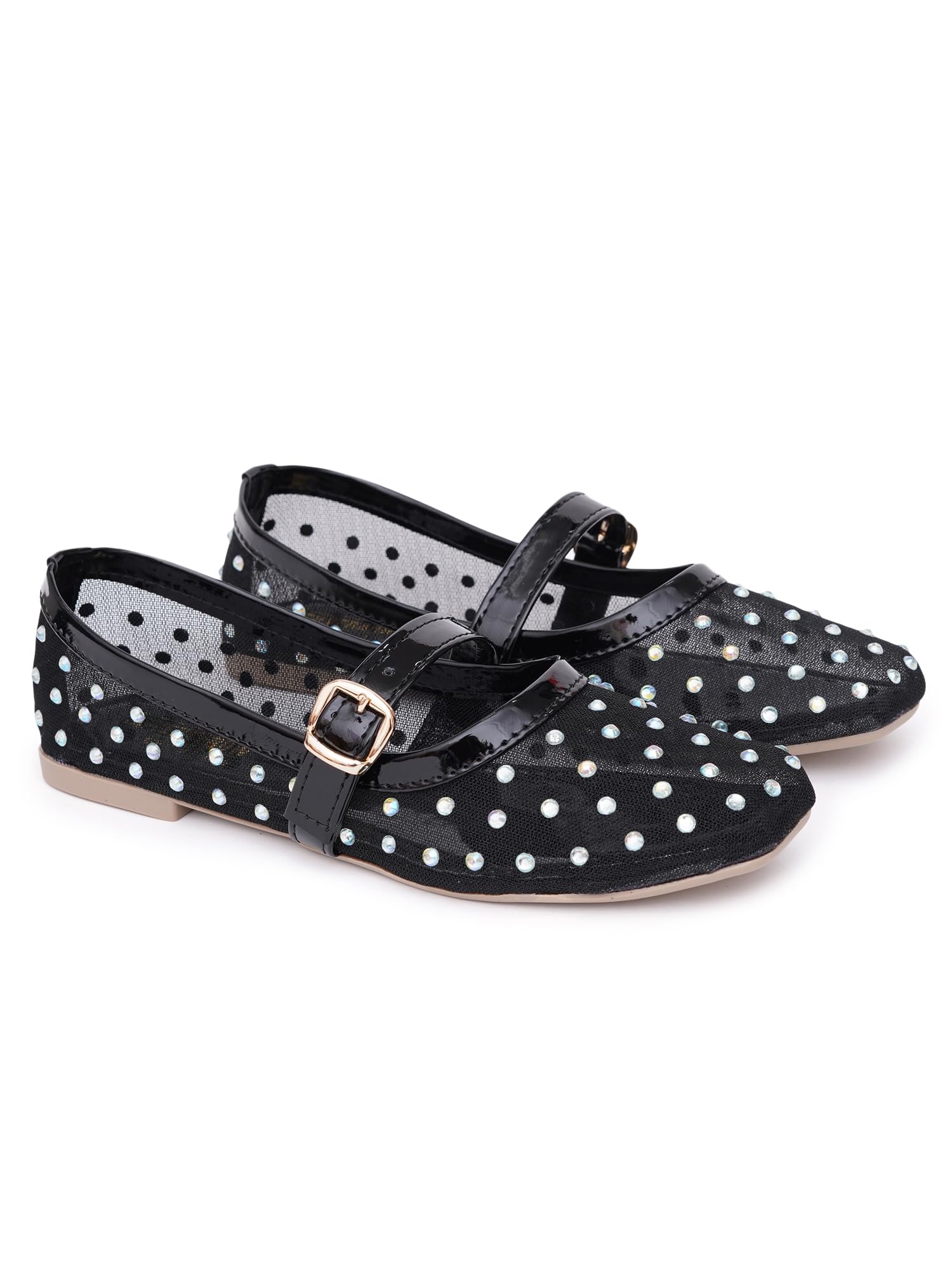 Elegant Mary Jane Mesh Ballerina Flats for Women | Lightweight Slip-On Belly Shoes | Soft Sole Comfortable Stylish Footwear-image-34