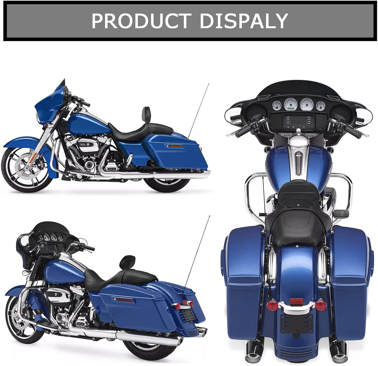 PSLER Detachable Adjustable Plug-in Driver Rider Sissy Bar Backrest Pad for Touring Road Glide Street Glide Electra Glide Tri Glide Ultra Limited CVO 2009-2024