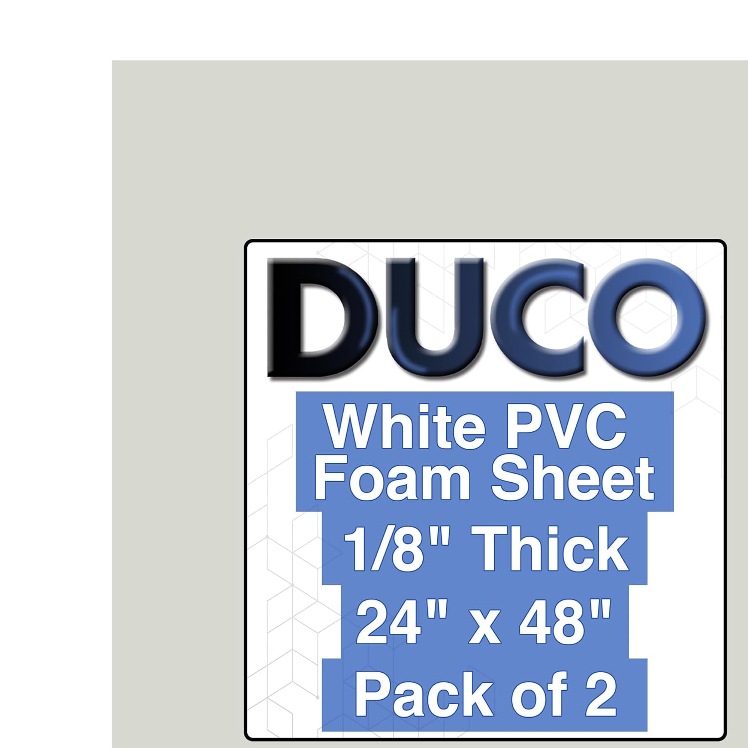 Duco USA-Made Expanded PVC Sheet 1/8" Thick - 2 Pack of 24 x 48" Matte White Closed Cell Foam Board - Lightweight Rigid 3mm PVC Plastic Sheet for Crafts, Signage, Displays, DIY Projects, Modeling