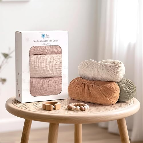 Miniatura 8 de lulumoon Funda para cambiador de bebé funda de muselina para cambiador de pañales, sábanas para cambiadores para niñas y niños