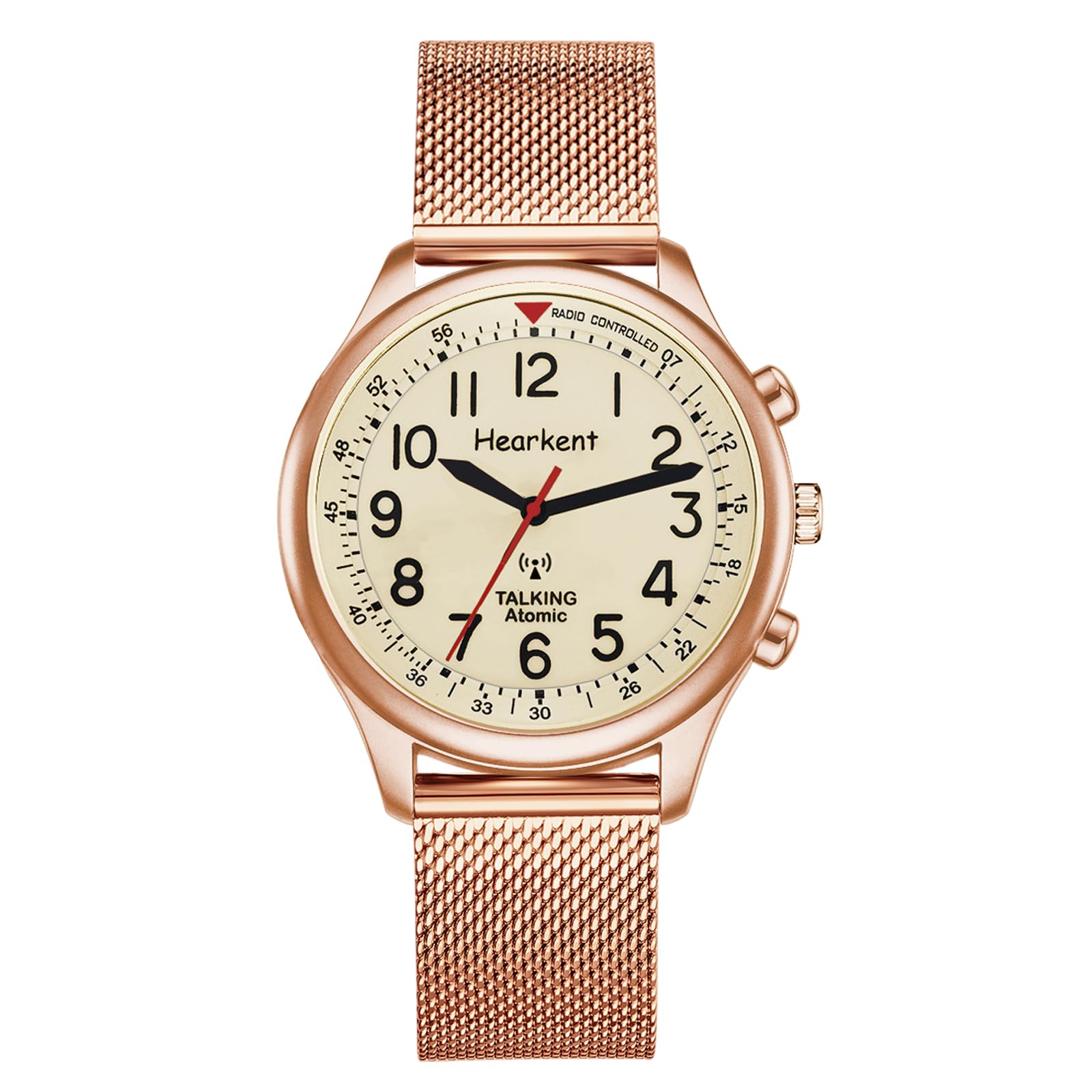 Hearkent Damen Sprechende Uhr, Laute und Klare Deutsche Sprachfunktion | Funk-Sprechuhr Analoge Armbanduhr für Senioren, Blinde und Menschen mit sehbehinderte
