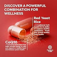 Vista 7 de Arroz de levadura roja con suplemento de CoQ10 - Fórmula avanzada para corazón saludable y niveles de colesterol saludable para hombres y mujeres