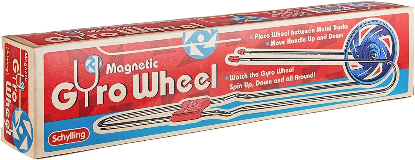 Schylling Classic Retro Magnetic Gyro Wheel Rail Twirler Party Pack Bundle - 3 Pack
