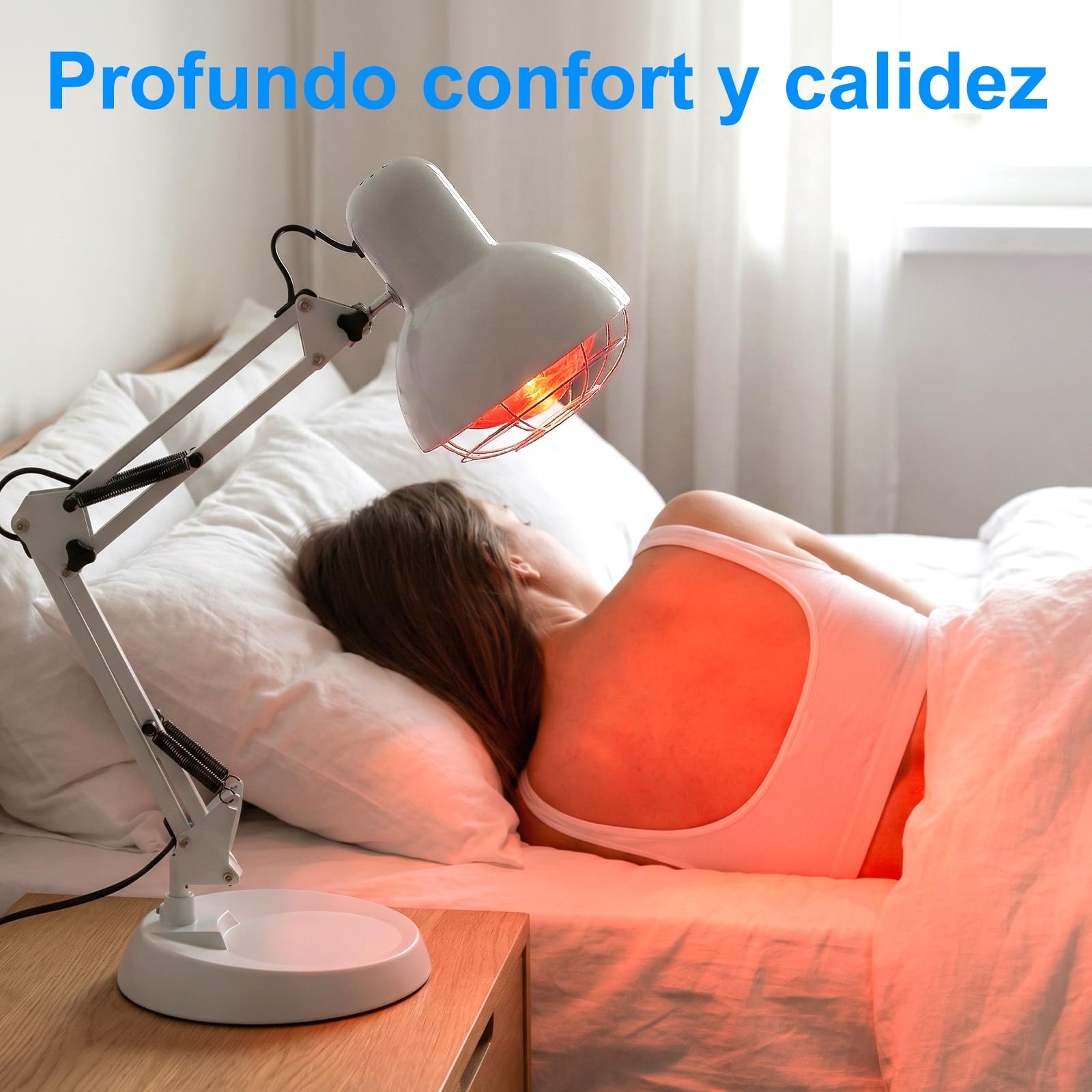 Lámpara De Luz Roja De 100 W, Lámpara De Calor Portátil De Luz Roja, 10 Niveles De Temperatura Y Temporizador De 5 A 60 Minutos, Lámpara De Calor De Para Uso Doméstico Con Temporizador Y Base