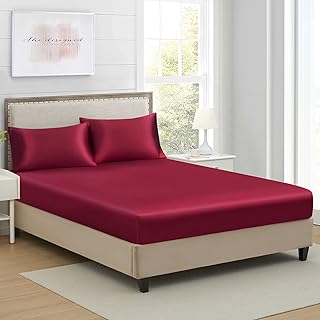 Full Silk Satin Fitted Sheet Soft Deep Pockets Single Sheet Sold Separately Wrinkle…