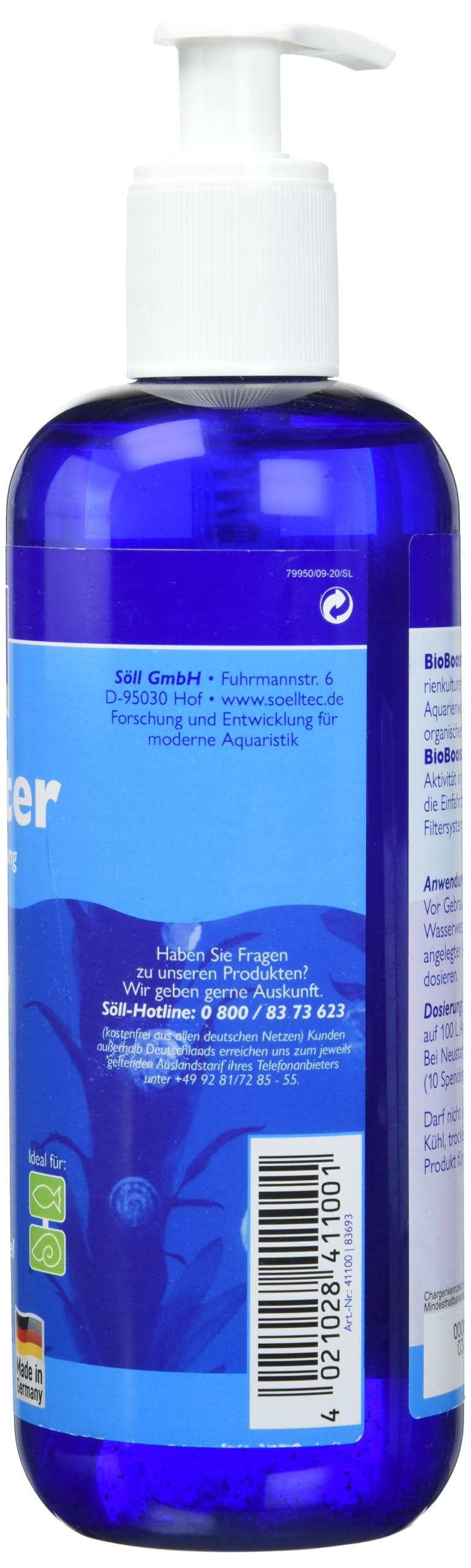 Söll 83693 BioBoost 500 ml – Détachant efficace des nitrates pour aquarium, réduction rapide des polluants biologiques, moins de changements d'eau