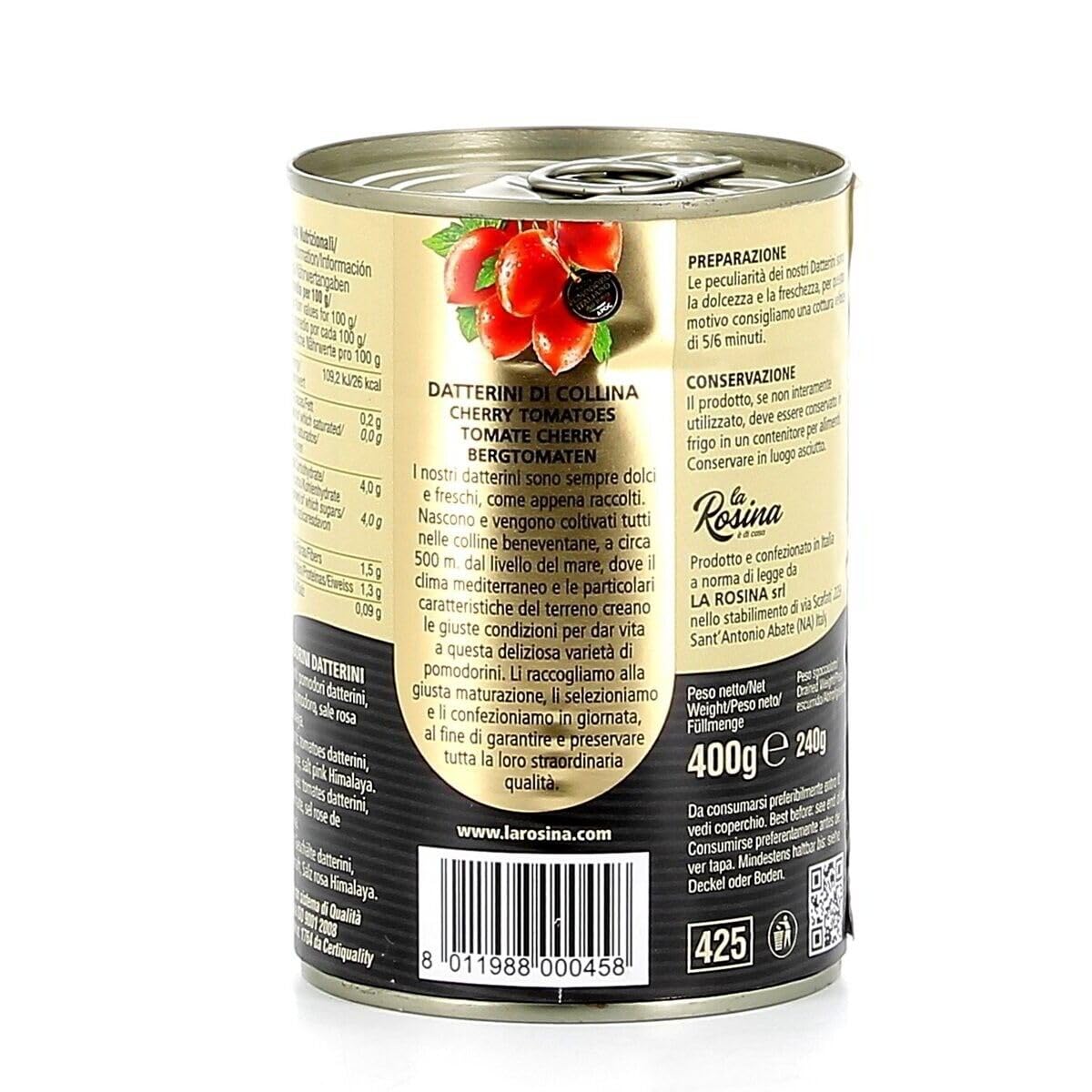 24x La Rosina Pomodorino Datterino di Collina, Pomodorini Italiani, lattina da 400g