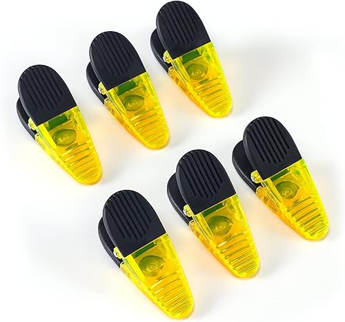 Miniatura 1 de Juego de 6 clips magnéticos de plástico para refrigerador de 3-14 pulgadas de longitud, clips de papel magnéticos, clips para bolsas de aperitivos,
