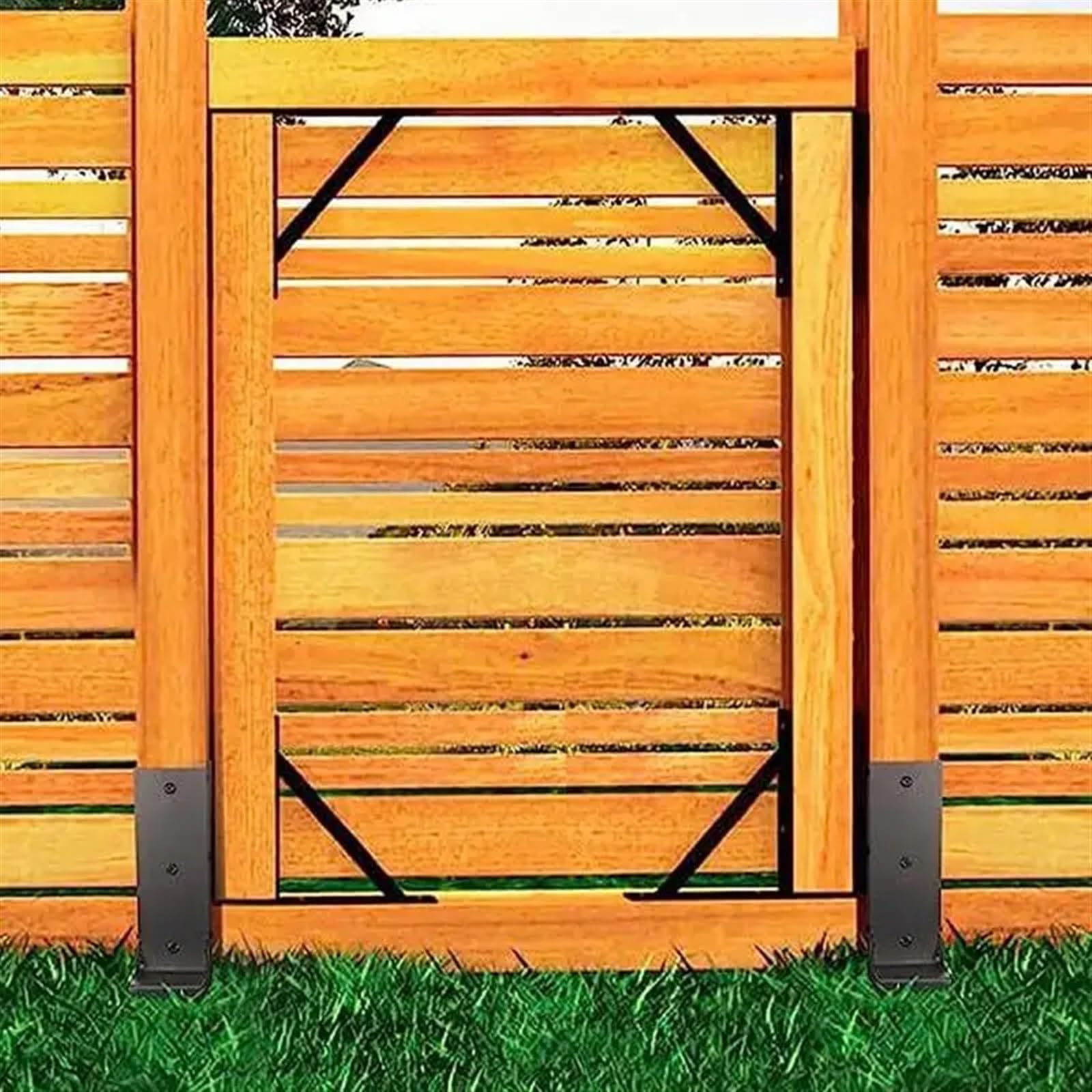 Soportes de Poste de Valla Estabilizador de postes de cerca Soporte de postes de cercas de madera Estacas de tierra Estacas de metal robustas Kit de reparación de postes de cerca for reparar madera