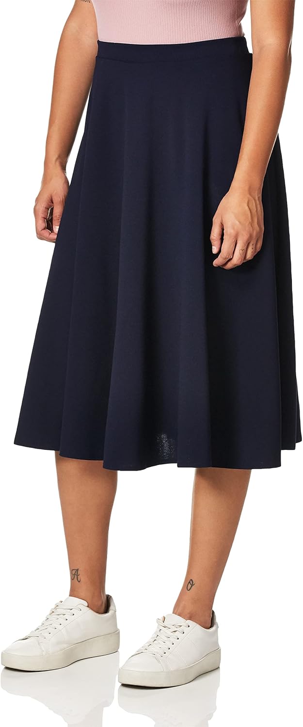 Star Vixen Women's Ponte Midi Full Skater Skirt, Navy, X-Large - Image 2
