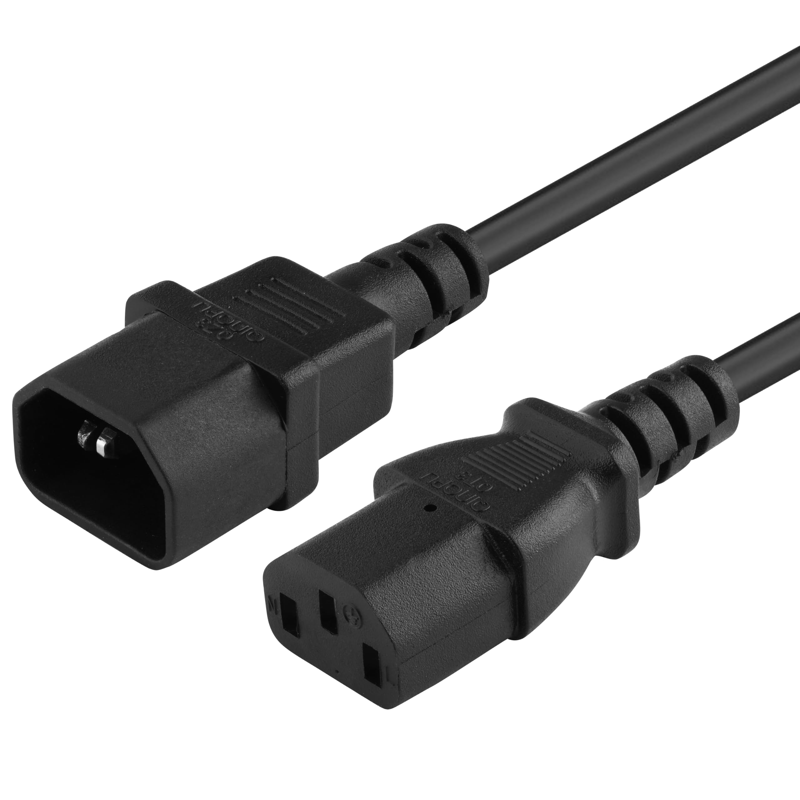 PremiumCord Extension d'alimentation pour PC 230V 5m, Rallonge IEC 320, Prise à Fiche, IEC 320 C13 pour C14, Câble d'alimentation, Couleur Noire