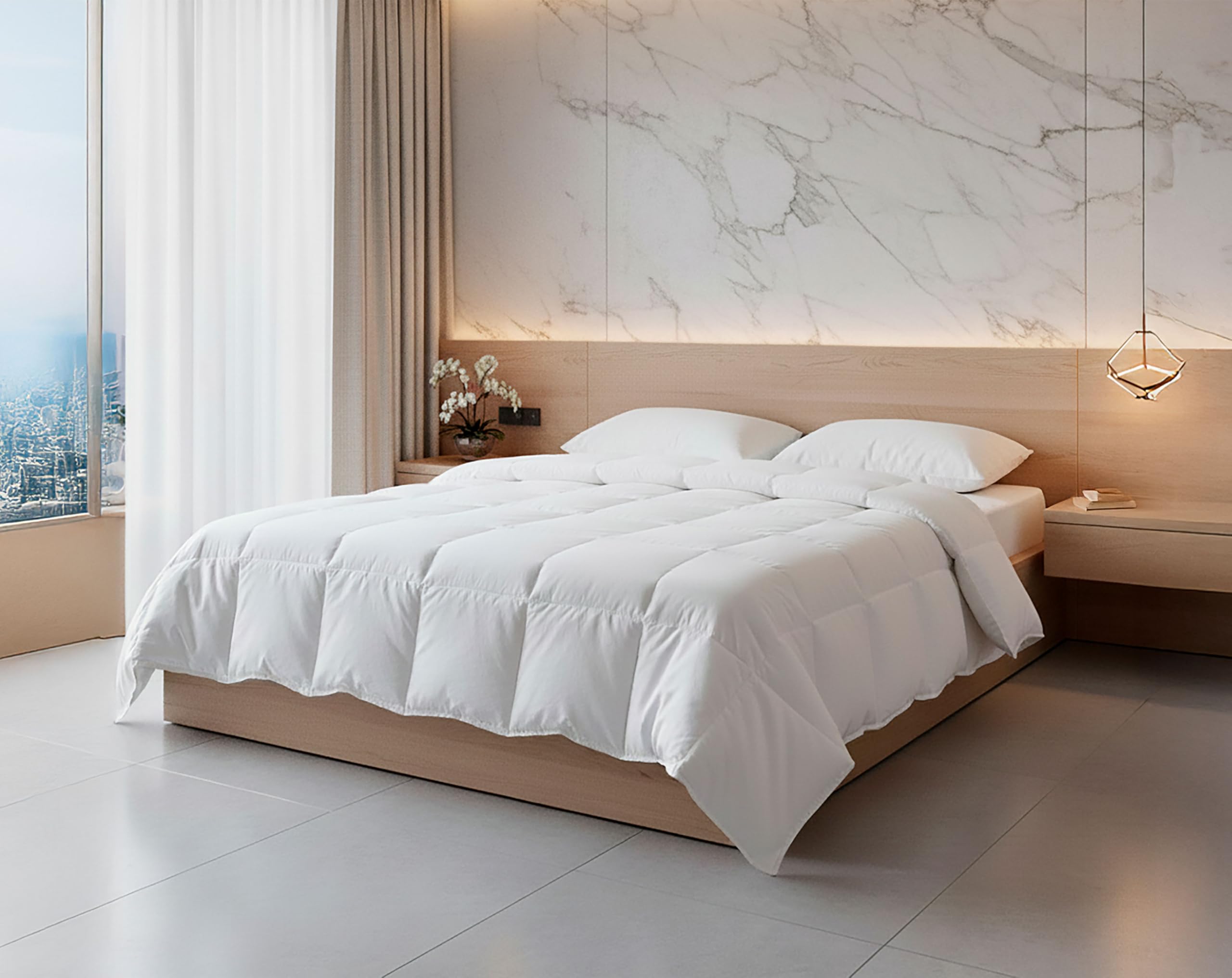 Edredón Nórdico Cama 180/200-260x240 cm - Relleno Nórdico Cama 180/200 - Edredón 4 Estaciones Acolchado Fibra Tacto Plumón de 350 gr/m² Ideal Invierno - Termorregulable y Antiácaros