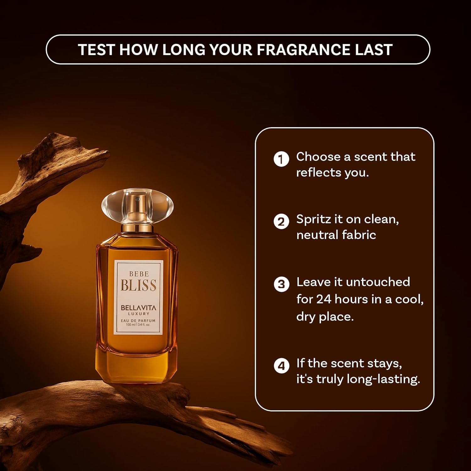 Bella Vita Luxury BEBE BLISS Women's Fragrance | EDP Perfume for Women | Floral Top Note | 100 ml pack | 3.4 Fl. Oz. | Amber and Spicy notes | Gift for Women | Eau de Parfum - Image 3