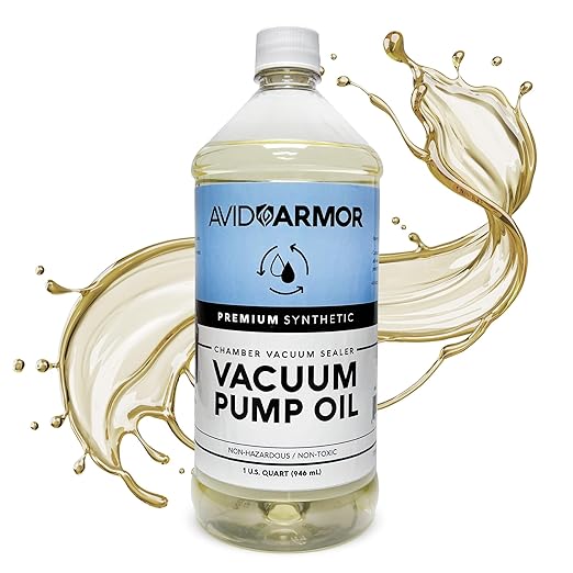 Avid Armor Premium Synthetic Vacuum Pump Oil – High-Performance 46 Viscosity, 32 oz (1 Quart) for Chamber Vacuum Sealers, Durable Oil Vacuum Pump, Efficient Vacuum Chamber Oil